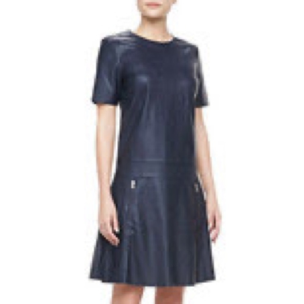 J Brand Ready to Wear Lowe Short-Sleeve Leather Dress Size 6